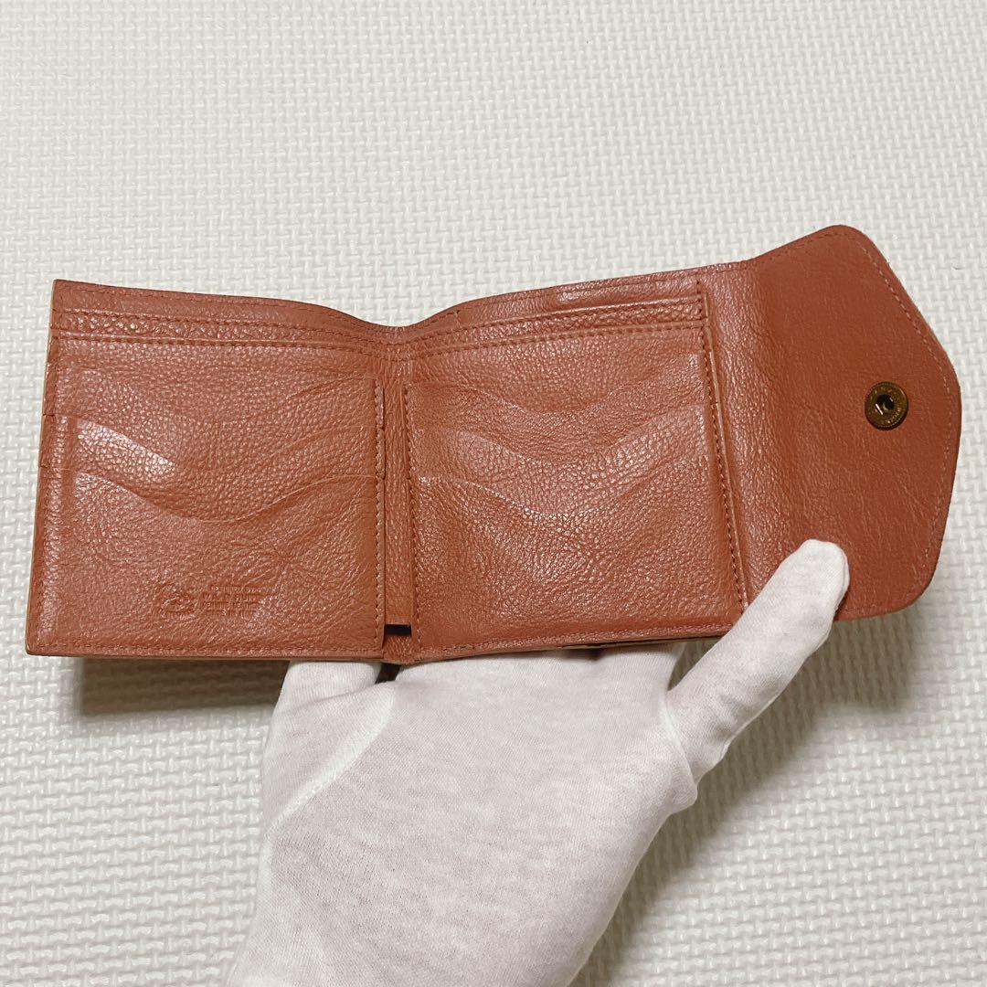 極美品　IL BISONTEイルビゾンテ レザーがま口三つ折り財布　ジャム