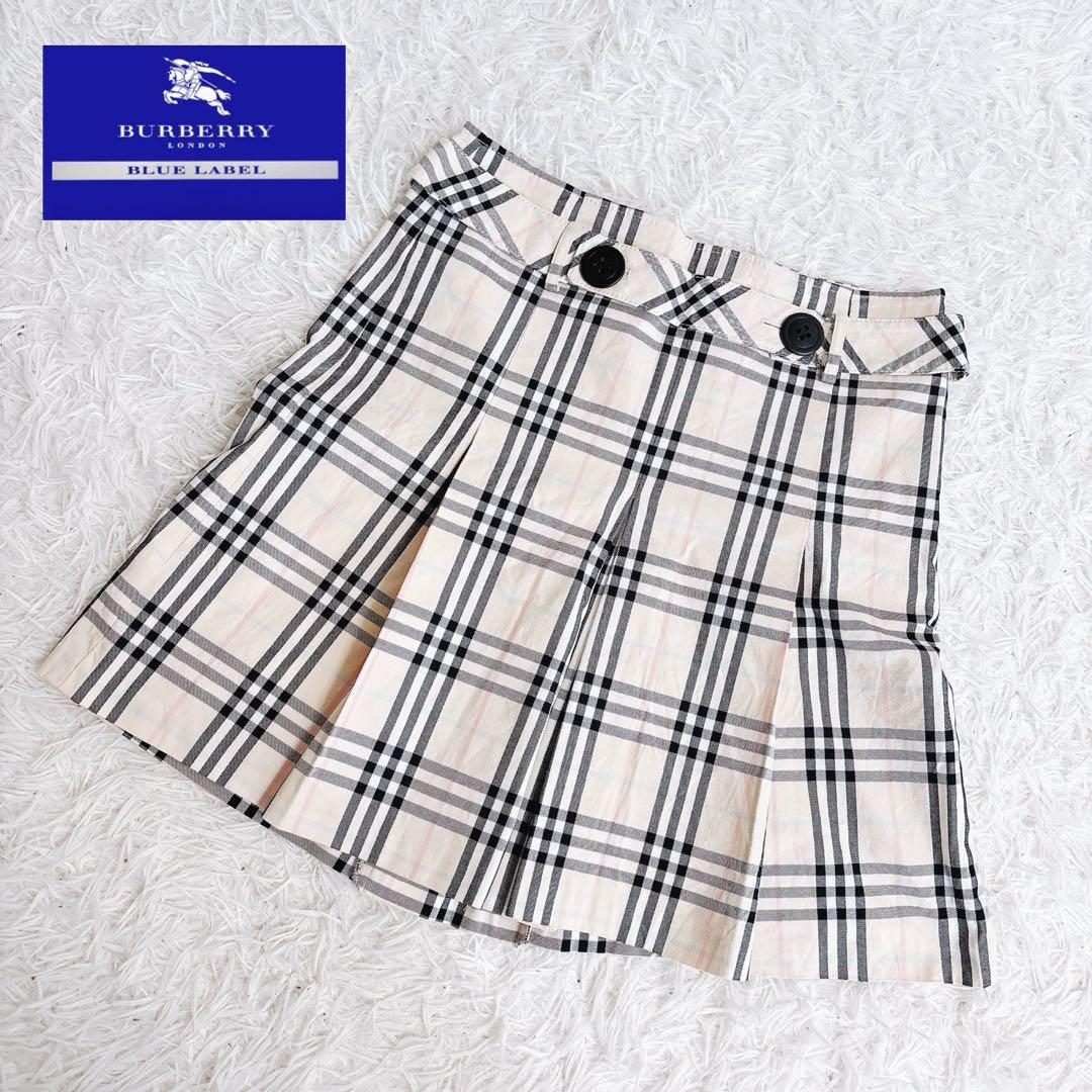 バーバリーブルーレーベル　プリーツスカート　ノバチェック