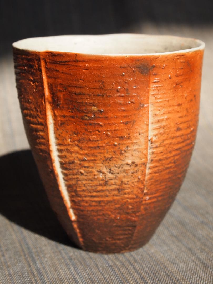 未使用★末廣学【師：森陶岳】★備前窯変湯呑み