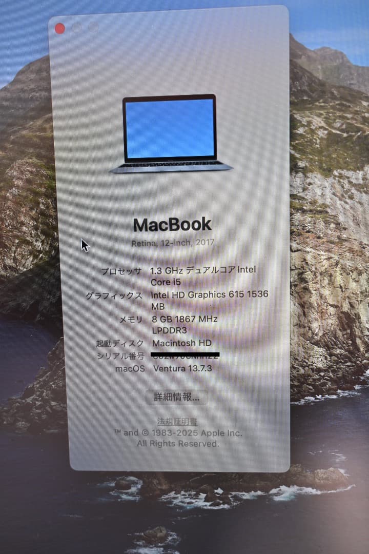 MacBook本体 Apple MacBook 12(2017) 512GB 8GB 1.3GHz