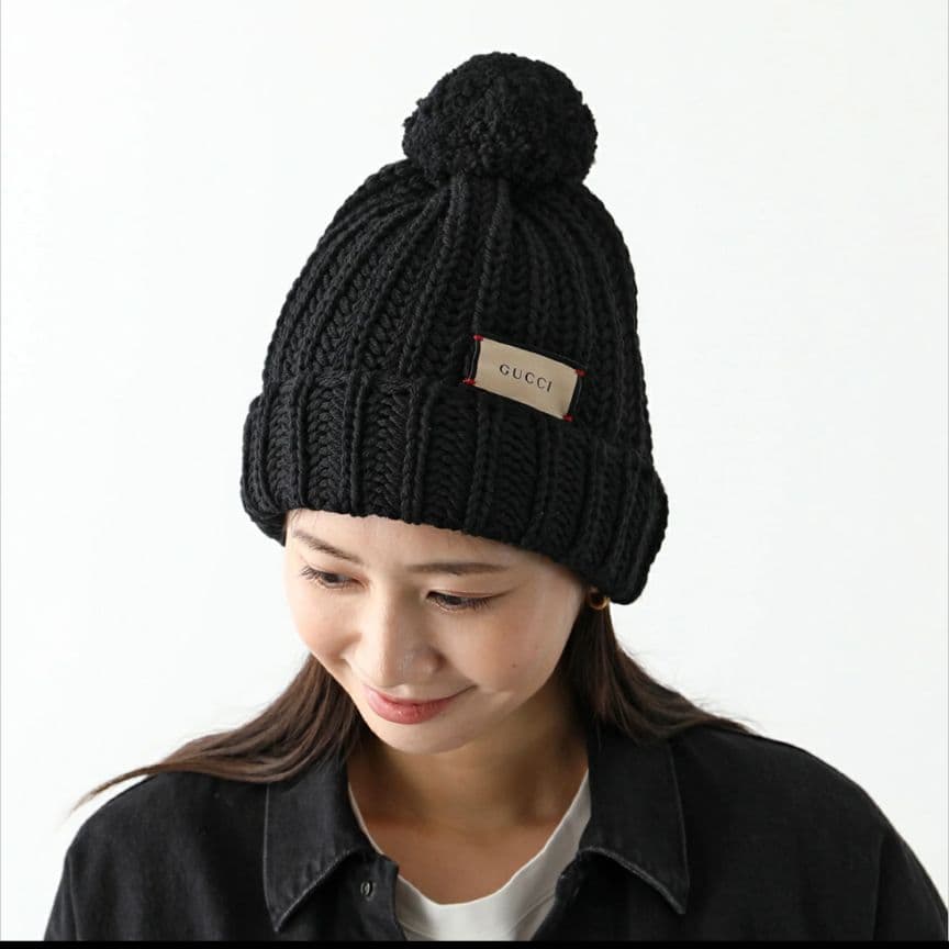 本日限定10%オフ⚡️GUCCI 22AW ニット帽 グッチ キャップ ロゴ