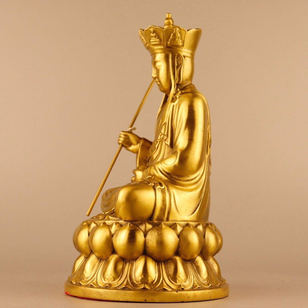 蓮華地蔵王仏像 菩薩 観音 銅製 仏像 彫刻 開運 風水 置物