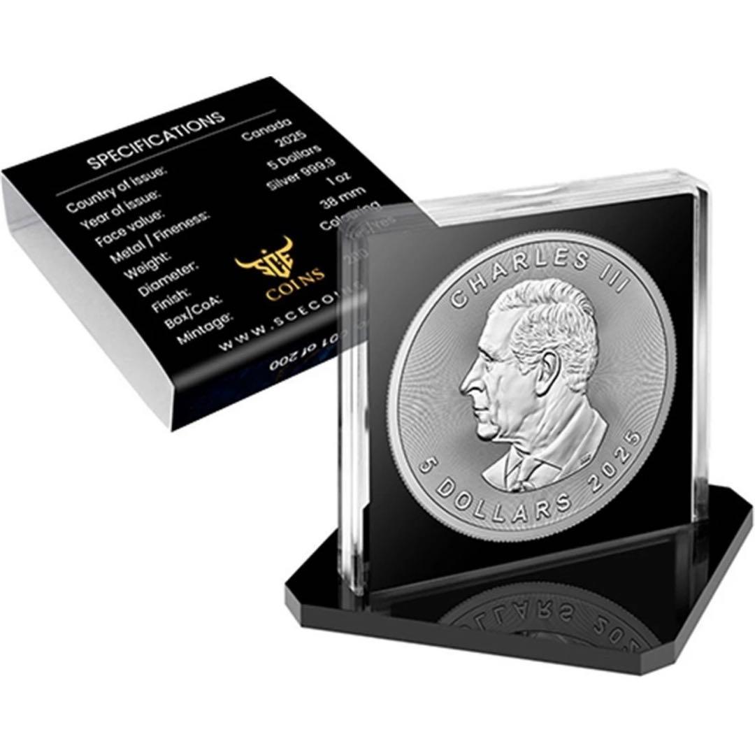 メイプルリーフ 銀貨 カラー ハロウィンナイト 黒台座付き 1オンス 1oz