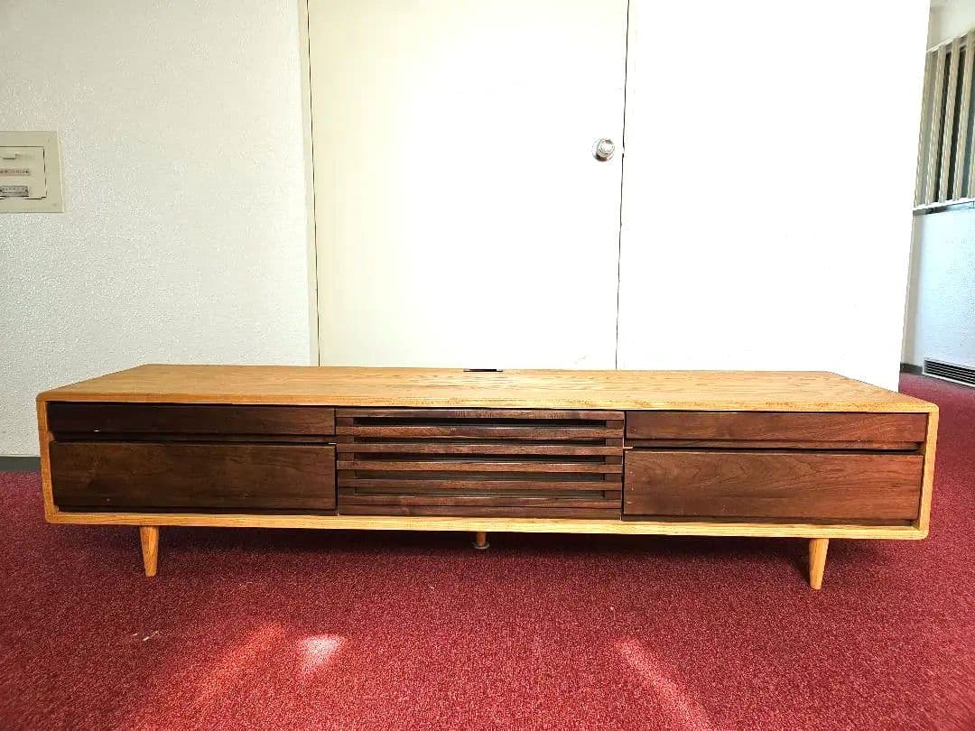 すみっこ 北欧 タモ＆ウォルナット無垢材 収納TVボード 幅180cm