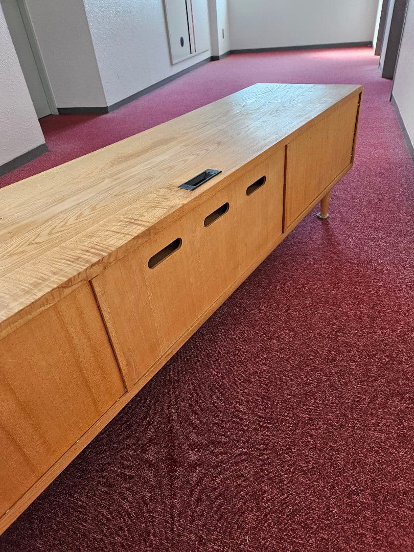 すみっこ 北欧 タモ＆ウォルナット無垢材 収納TVボード 幅180cm