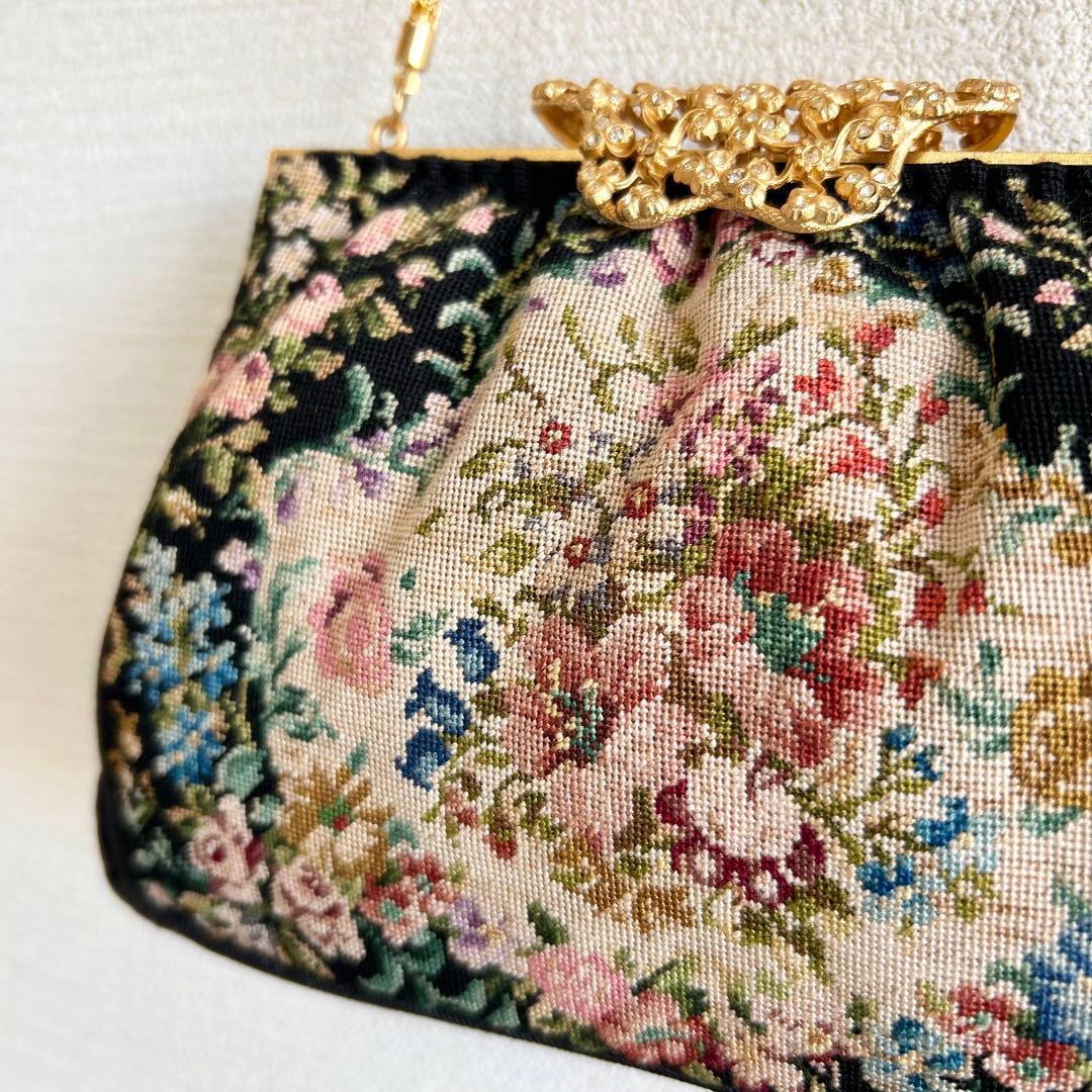 プチポワン ゴブラン刺繍 パーティーバッグ 久家道子 新品未使用