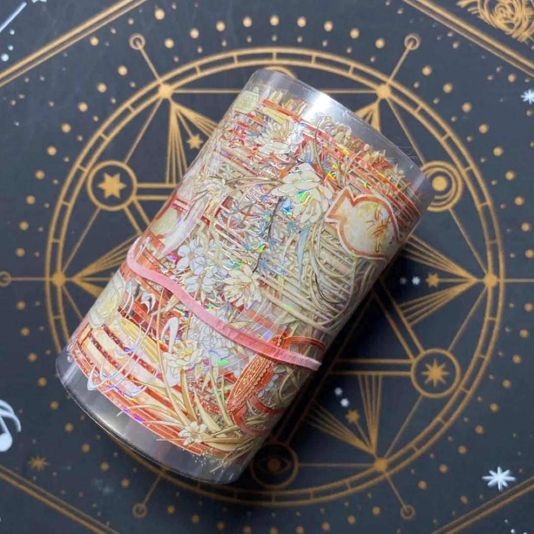 【9170】海外　マステ　中古巻　貝殻光マスキングテープ　古風　装飾背景系