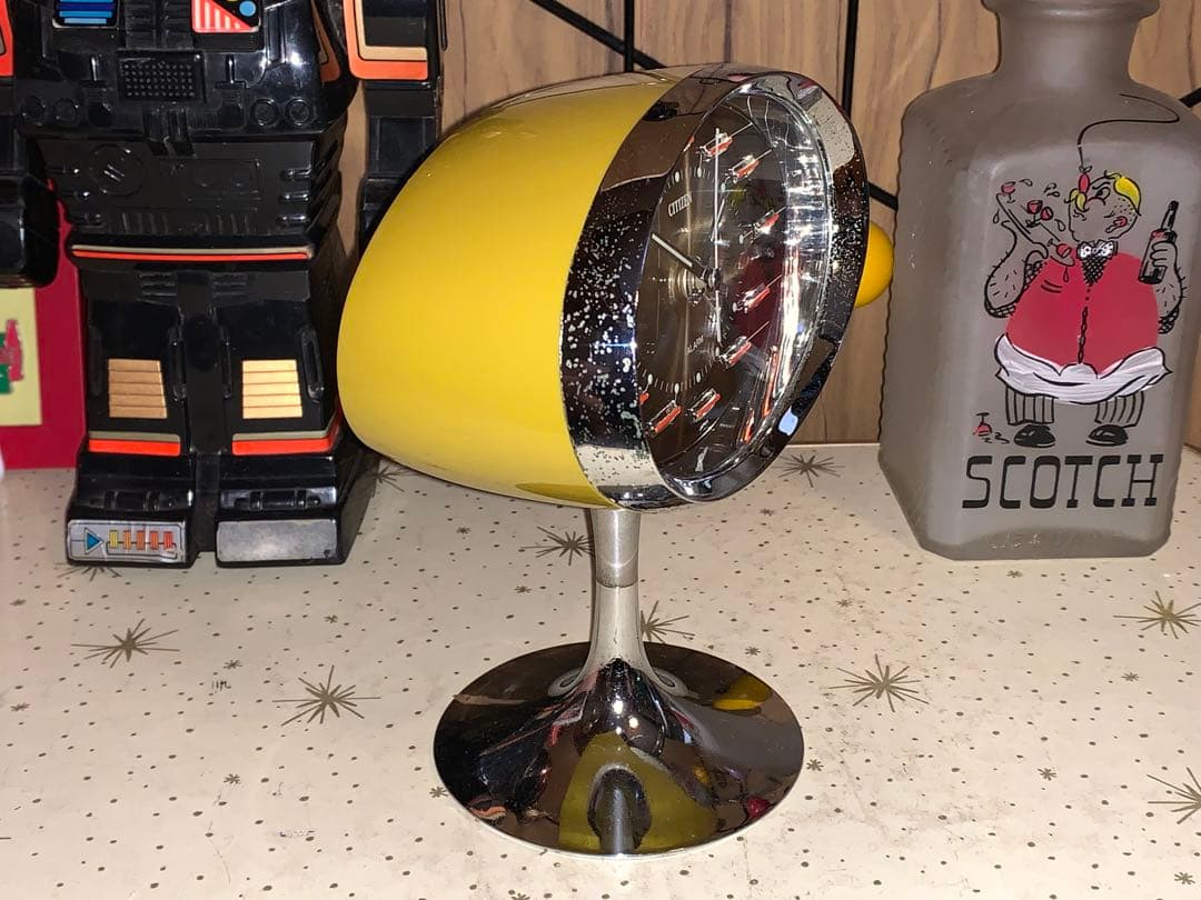 昭和レトロ　動作品　シチズン CITIZEN アラーム付　置時計　スペースエイジ