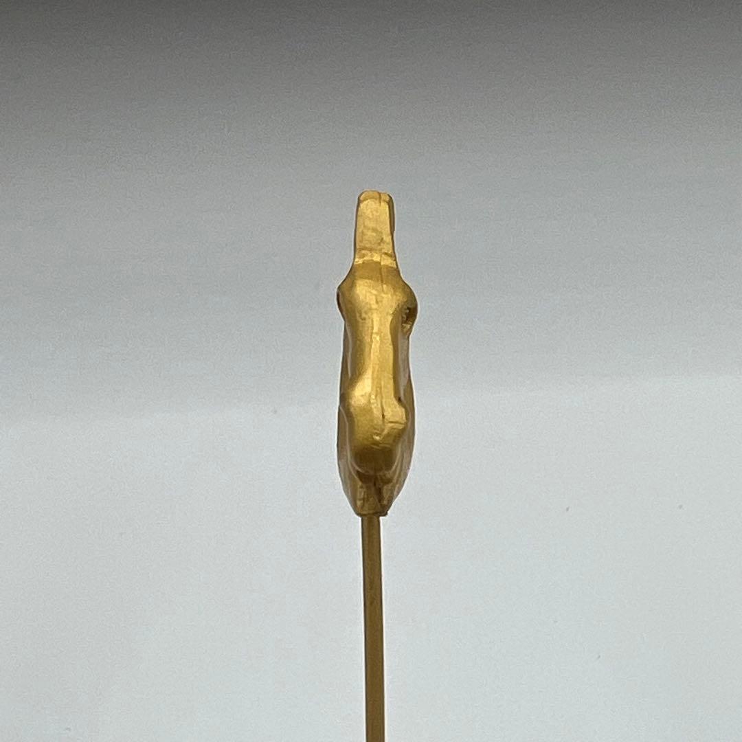 【極美品】エルメス ピンブローチ ホースヘッド 馬 シュバル ゴールド金具