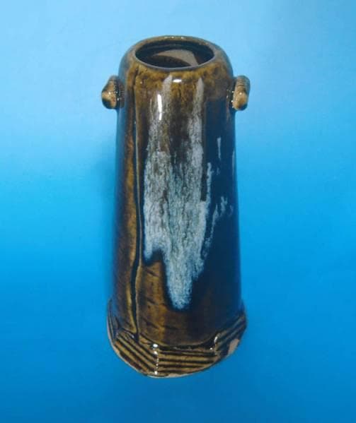 唐津焼 朝鮮唐津 耳付花入 花瓶 三玄窯 中里重利 陶房 茶道具 2319