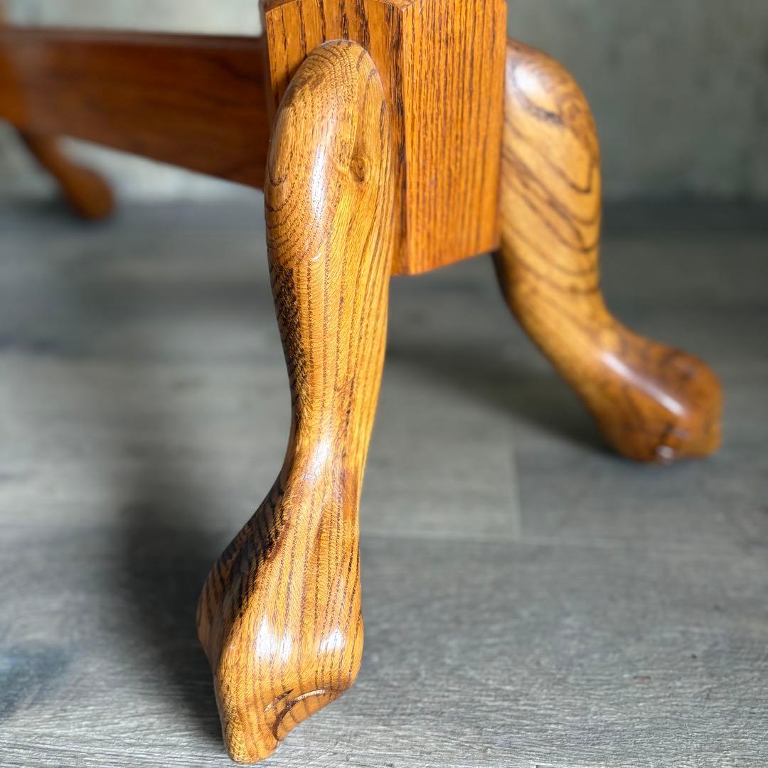 オーク材　オーバルコンソールテーブル