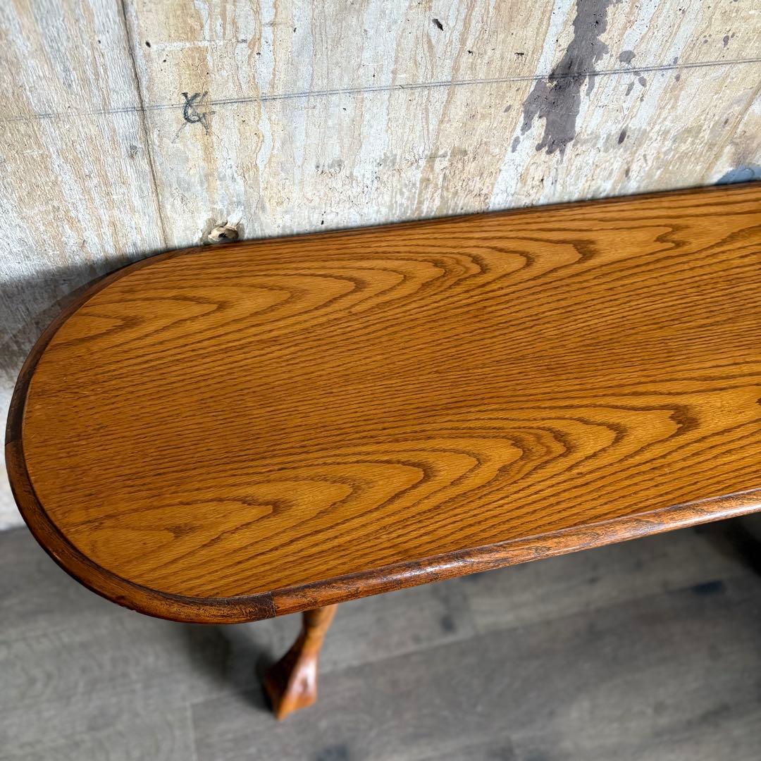 オーク材　オーバルコンソールテーブル