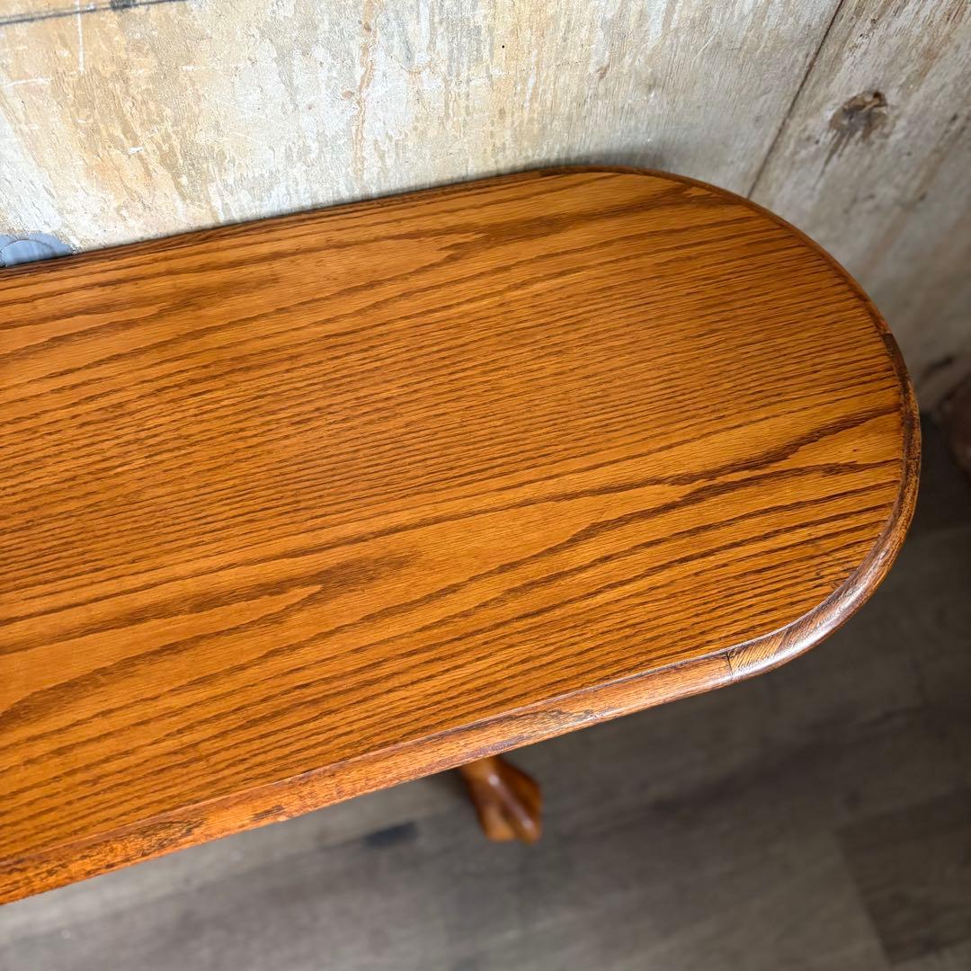 オーク材　オーバルコンソールテーブル