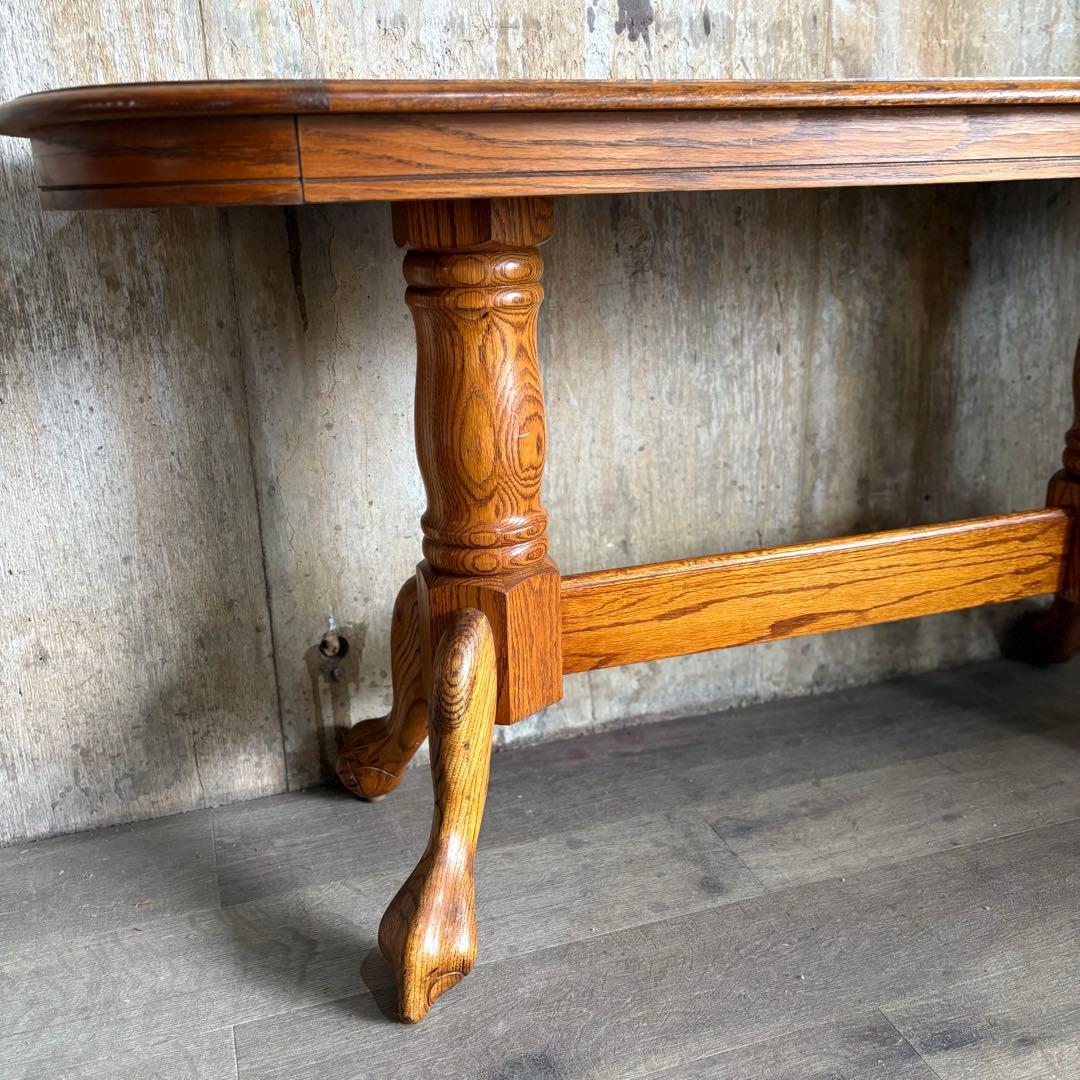 オーク材　オーバルコンソールテーブル