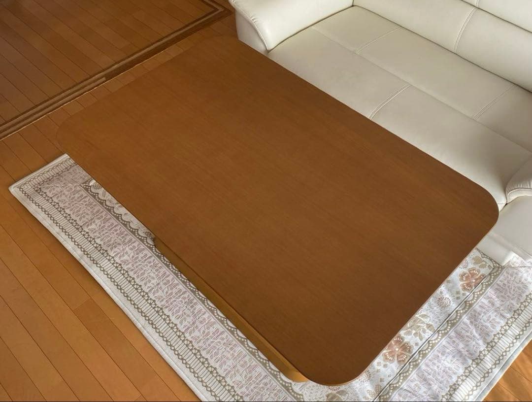 【ニトリ】＊天板きれい　昇降式ダイニング　リビングテーブル　天板シート付き