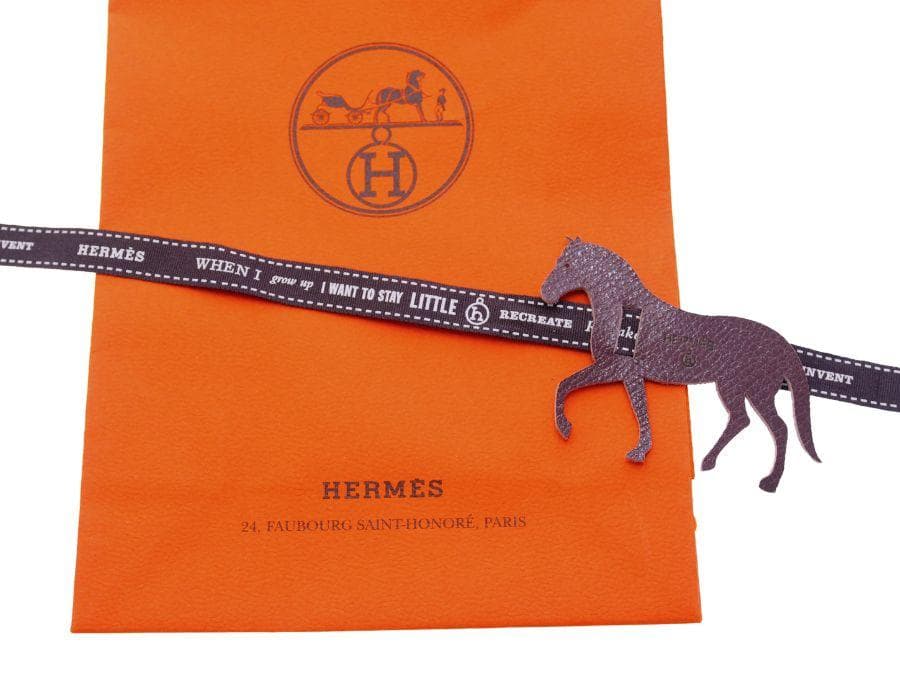 エルメス プティ・アッシュ ラッピングチャーム 馬 ダークブラウン HERMES