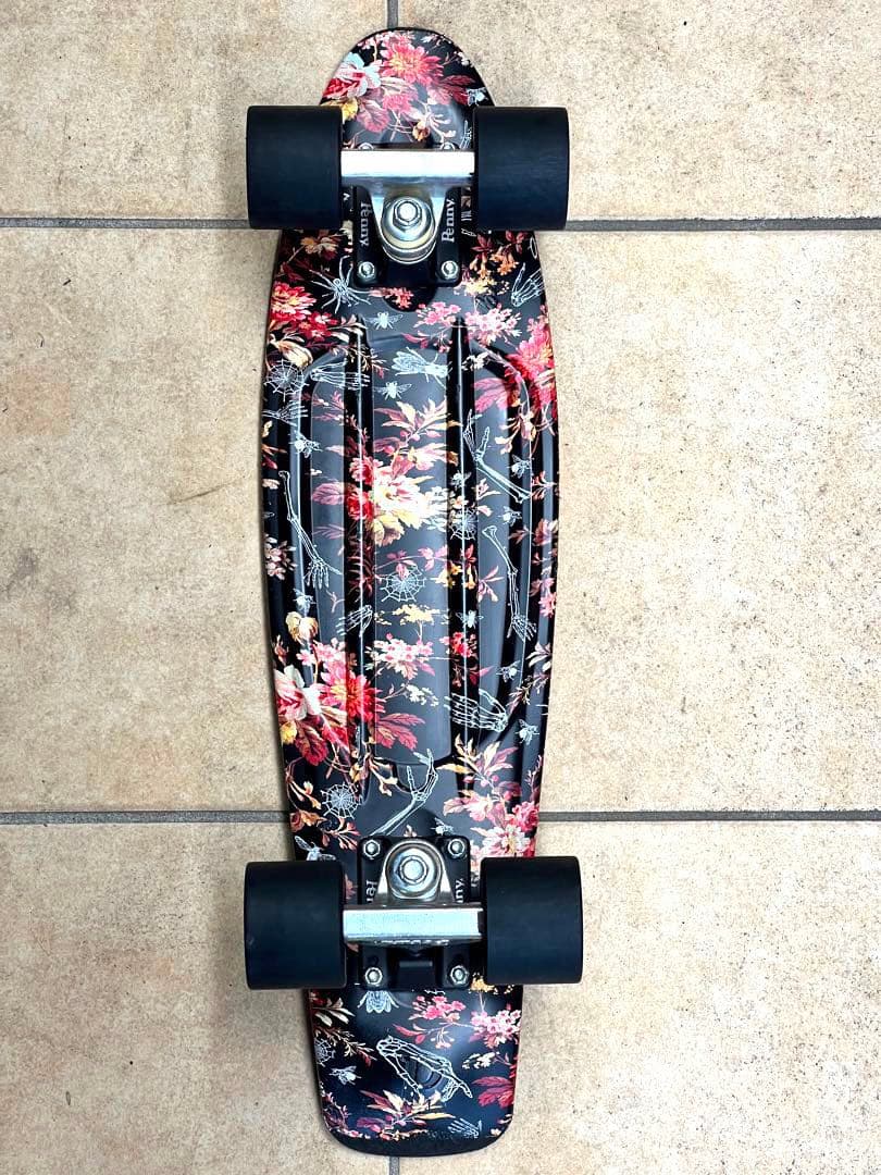 正規品 penny ペニー 22インチ floral フラワー×ドクロ スケボー