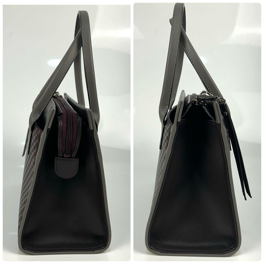 【未使用級】印傳屋　ハンドバッグ　手提げ　甲州印伝　上原勇七　和装　鹿革　あずき