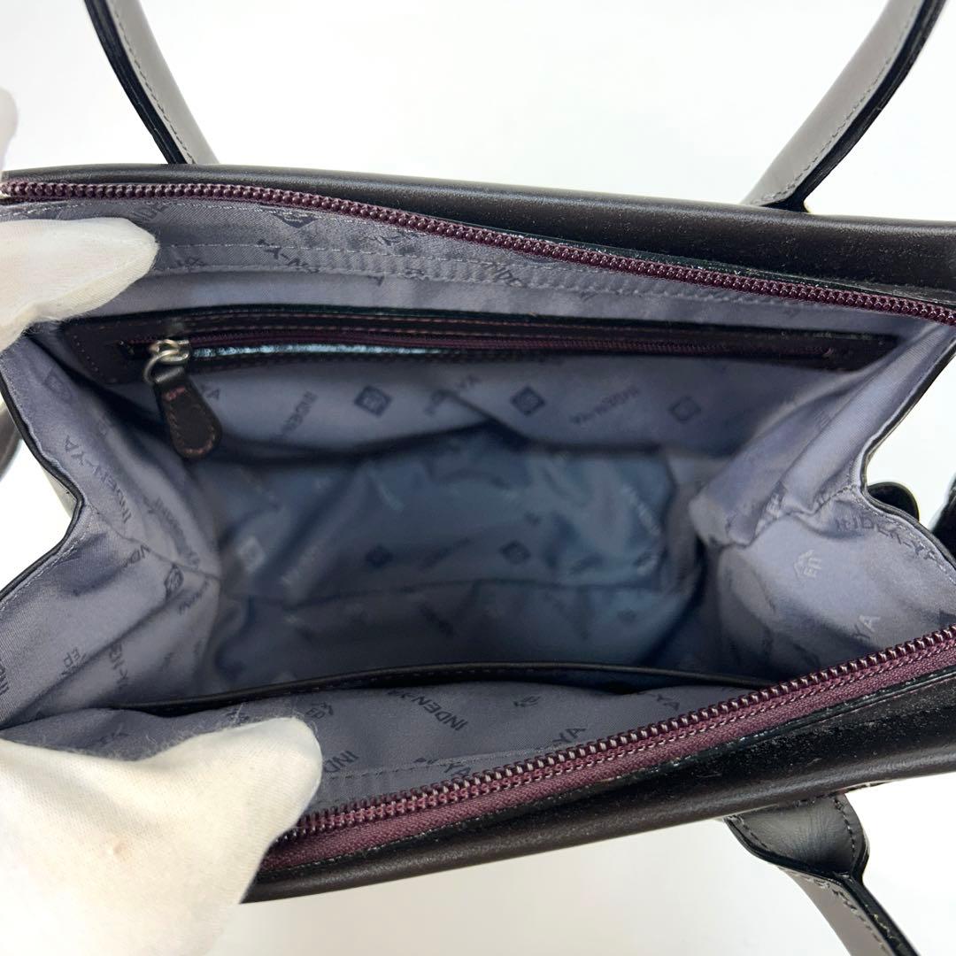 【未使用級】印傳屋　ハンドバッグ　手提げ　甲州印伝　上原勇七　和装　鹿革　あずき