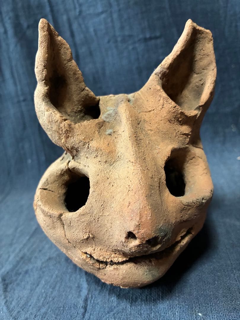ムササビ埴輪　頭部　動物埴輪　出土　伝千葉県成田市　古墳時代　縄文　発掘品