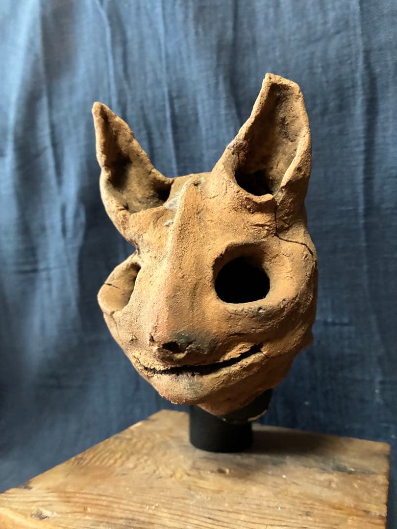 ムササビ埴輪　頭部　動物埴輪　出土　伝千葉県成田市　古墳時代　縄文　発掘品