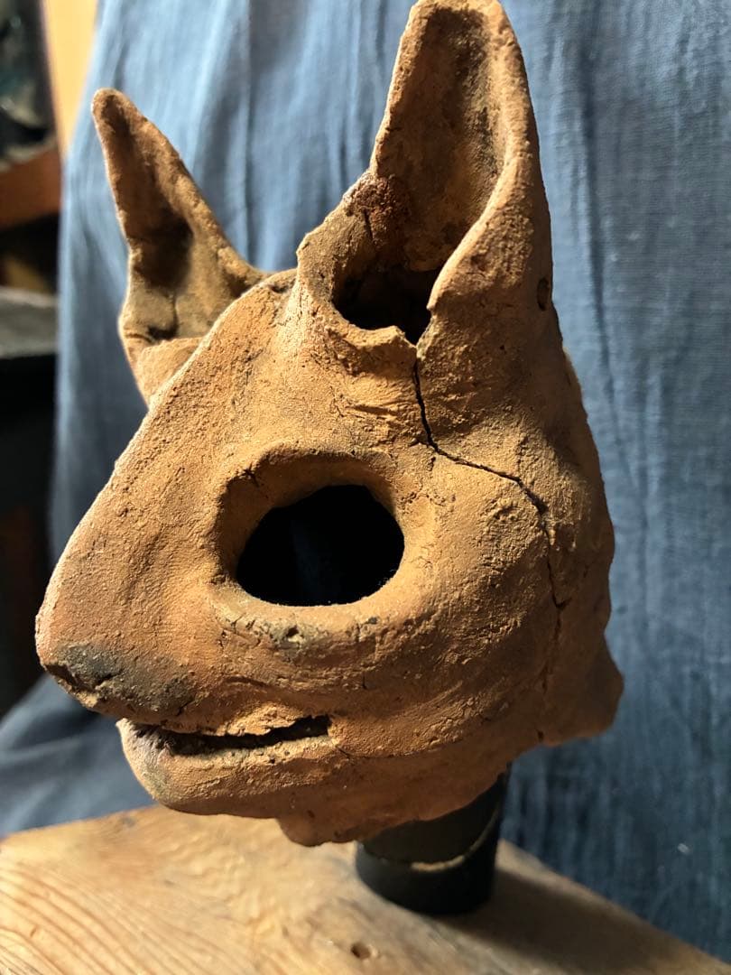 ムササビ埴輪　頭部　動物埴輪　出土　伝千葉県成田市　古墳時代　縄文　発掘品