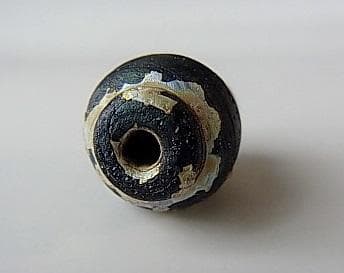 ★P0701★古代ローマ　上質美形　銀化　ガラスビーズ　襟付　金パティナ