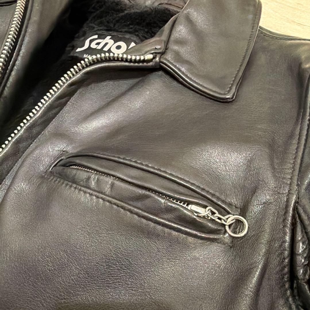 品番 Schott 643 レザー シングルライダース 34 ボアライナー