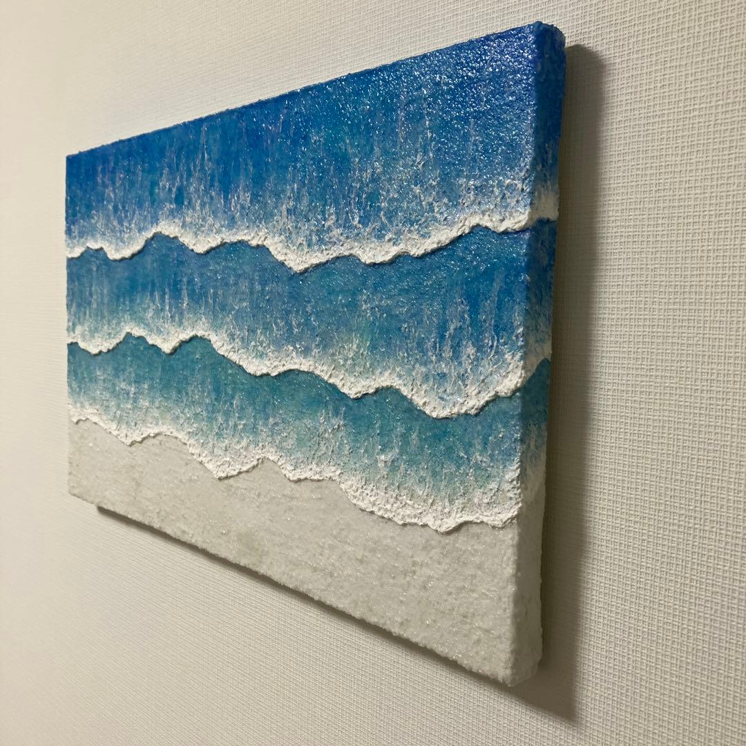 絵画　アクリル画　原画　海　癒し　風景画　テクスチャーアート　一点物　Ｓ.Ｉ