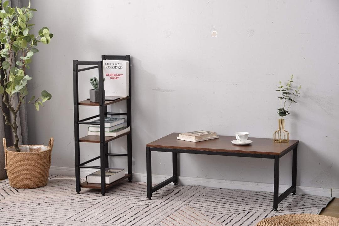 ロータイプデスク パソコンデスク 実用な一体分離両用 省スペース 3段シェルフ付