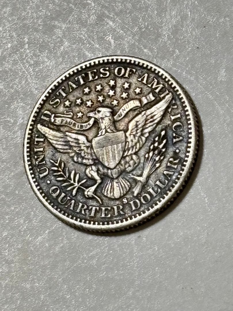 岡*満様 バーバークォーター　1907S 特年　極美品　希少　レア　古銭