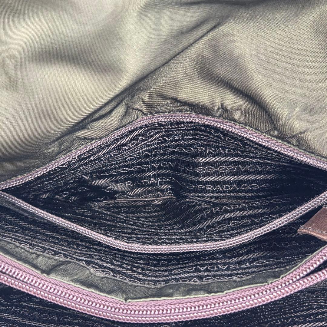 【良品】PRADA ナイロン ショルダーバッグ グリーン ヴィンテージ 肩掛け