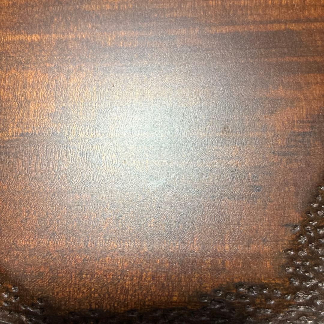 軽井沢彫　手付き盆　桜彫刻