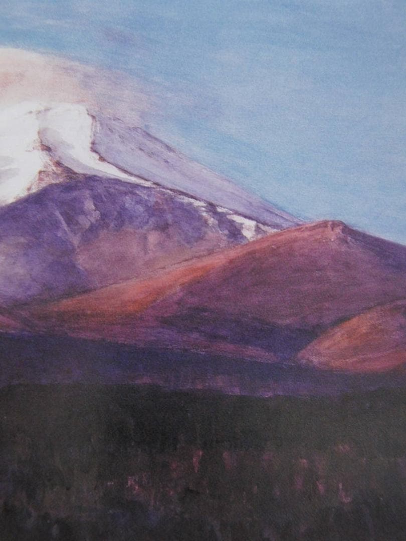 冨安昌也、【一月の富士】、希少な額装用画集より、新品額装付