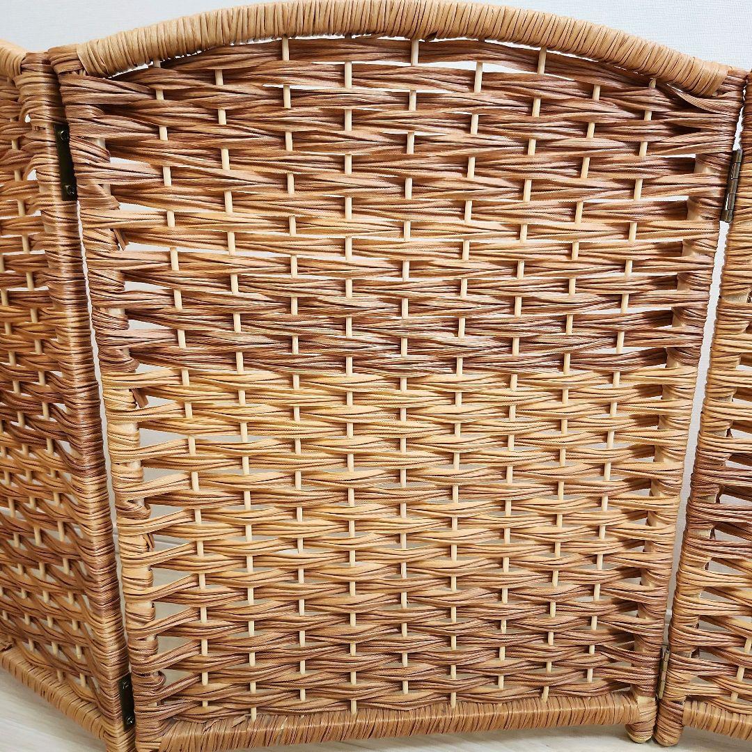 【2個セット】ペピー 軽量ついたてペットゲート ラタン調 折り畳みパーテーション