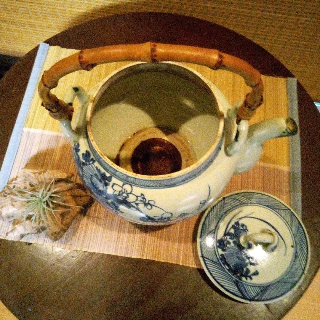 骨董品　時代物　アンティーク　土瓶　染付け　インテリア　置物　雑貨　古道具