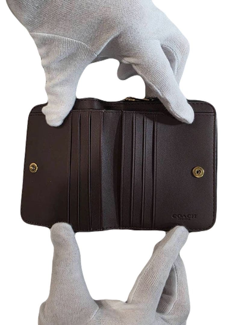 コーチ COACH 財布 折りたたみ財布 Cロゴ レザー 黒 レディース メンズ