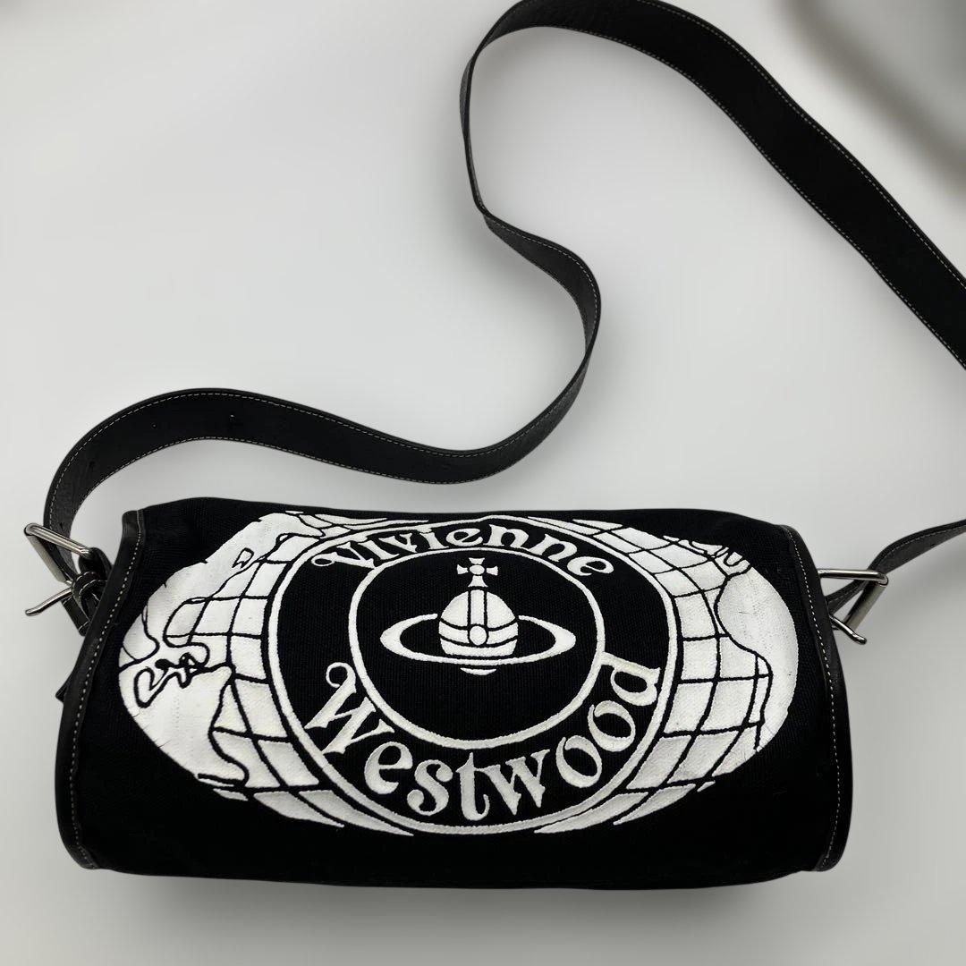 希少✨ヴィヴィアンウエストウッド ショルダーバッグ ロゴプリント 黒