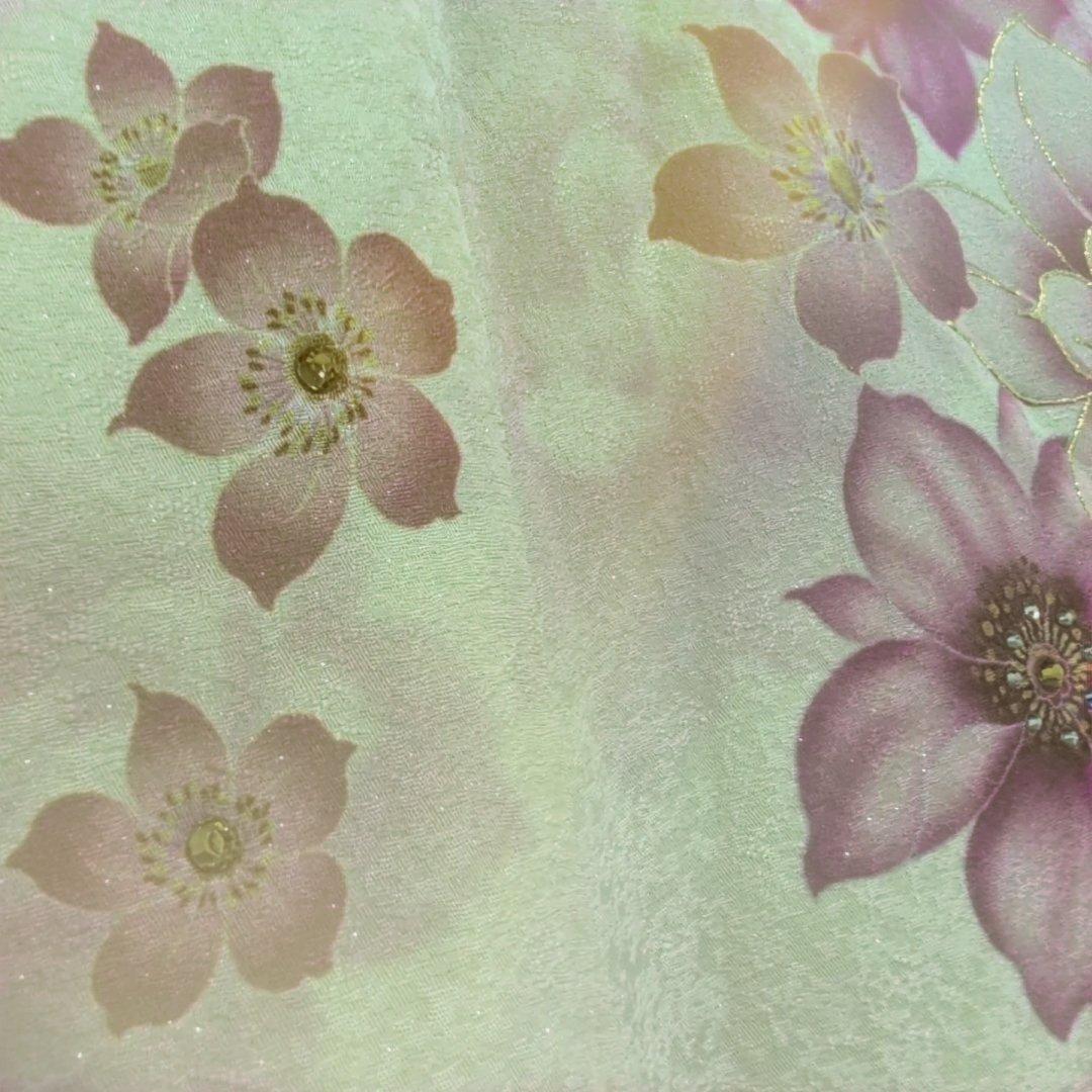 【美品】花柄ピンク振袖 162cm