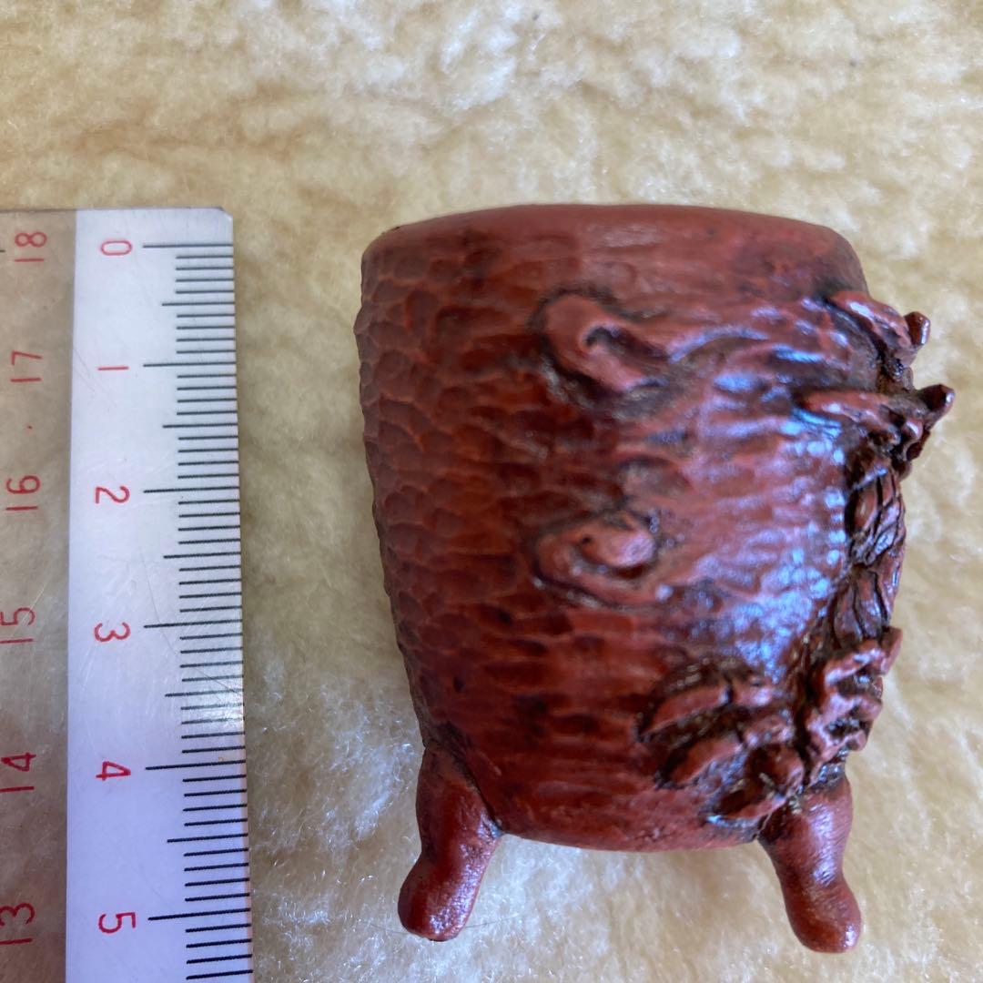 ミニ盆栽鉢　龍　未使用　共箱　箱書有　　共布有　高さ約５CM
