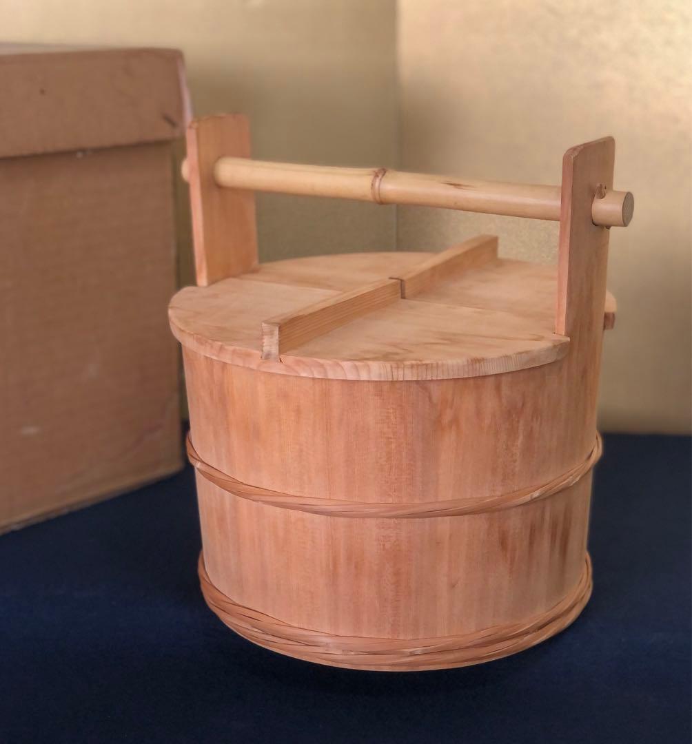 《R》茶道具 水張桶 手水桶 割蓋 水屋道具 元箱　260116き4