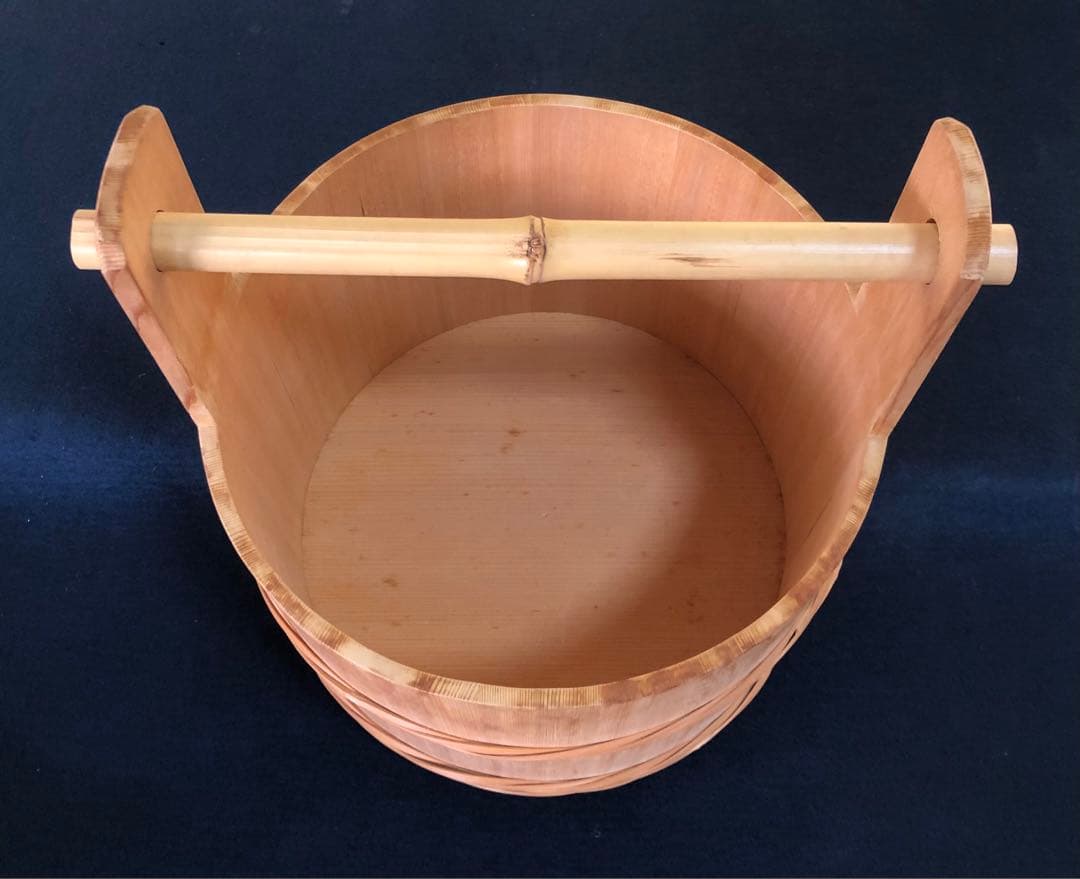 《R》茶道具 水張桶 手水桶 割蓋 水屋道具 元箱　260116き4