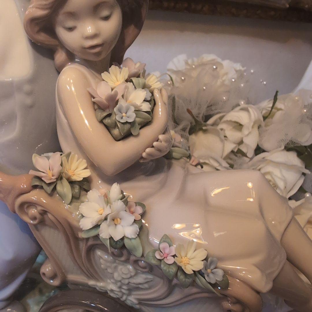 ♥LLADRO【君が好き】♥横型LLADROガラスケース背面鏡付き