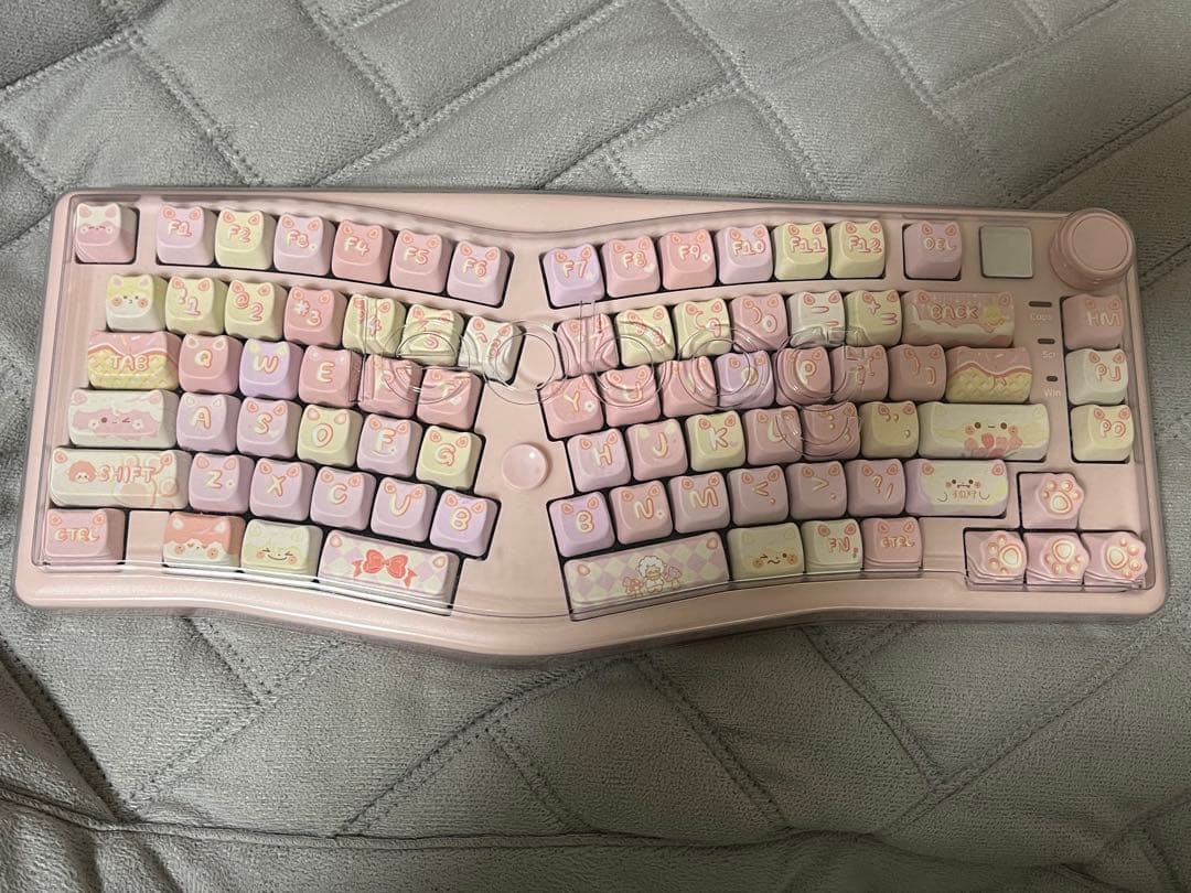 Leobog A75 Alice配列 ピンク 猫キーボード 本体