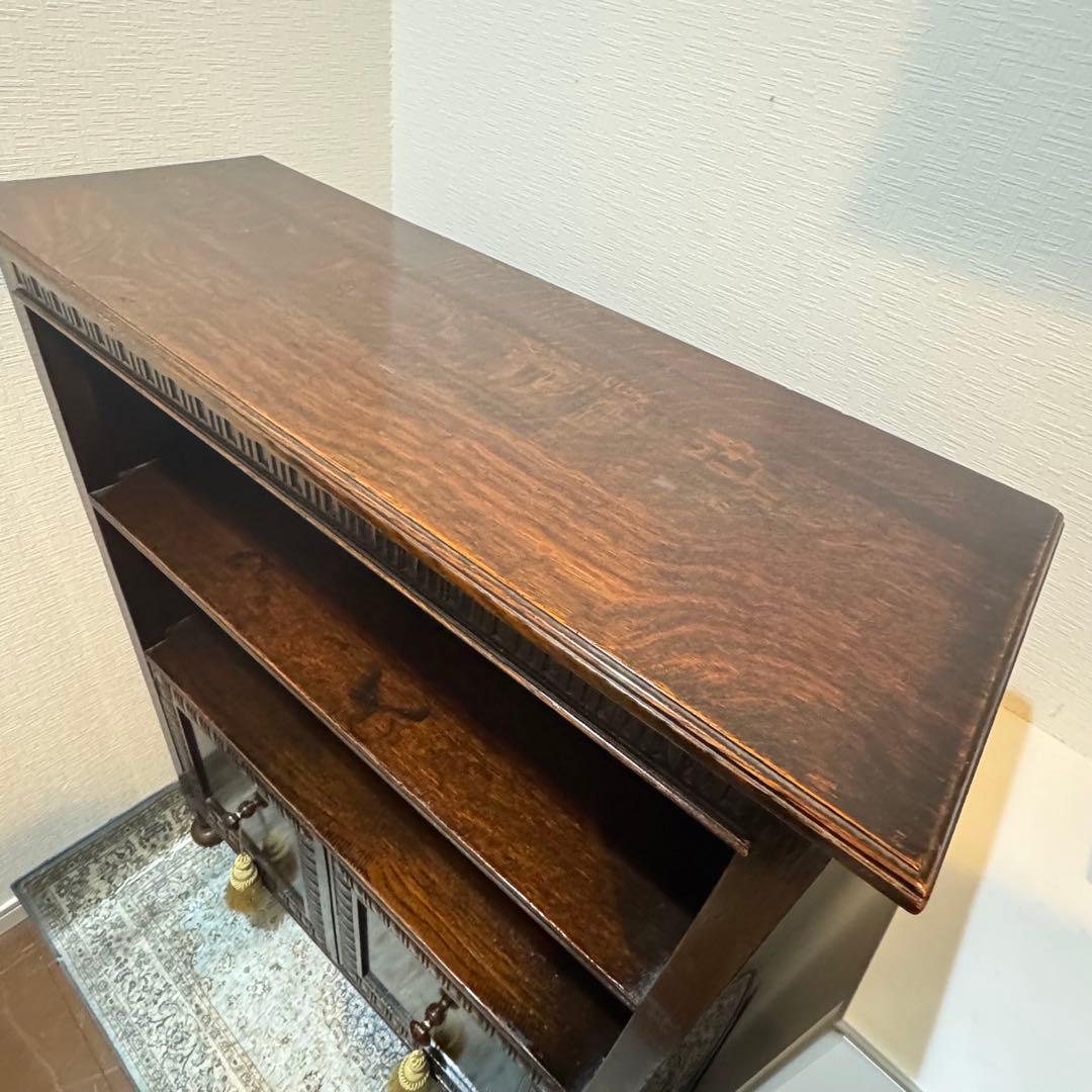 イギリスアンティーク家具　ブックシェルフ　本棚　飾り棚　キャビネット