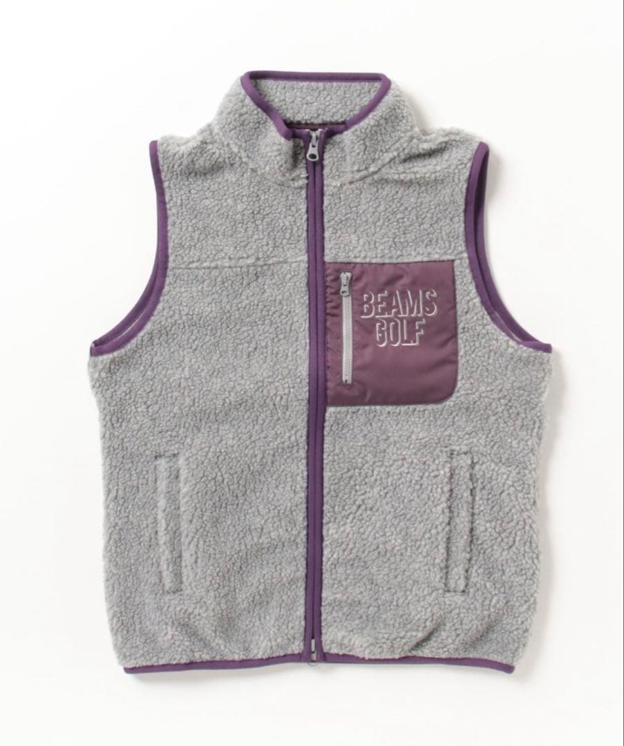 BEAMS GOLF ORANGE LABEL パイピング ボア ジップベスト