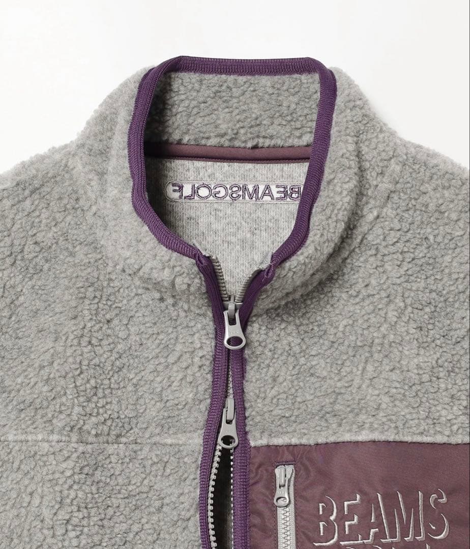 BEAMS GOLF ORANGE LABEL パイピング ボア ジップベスト