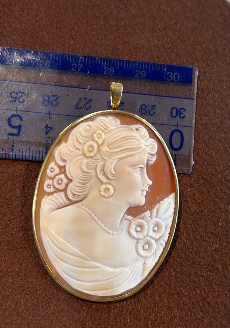 k18 カメオ　ブローチ　ペンダントトップ