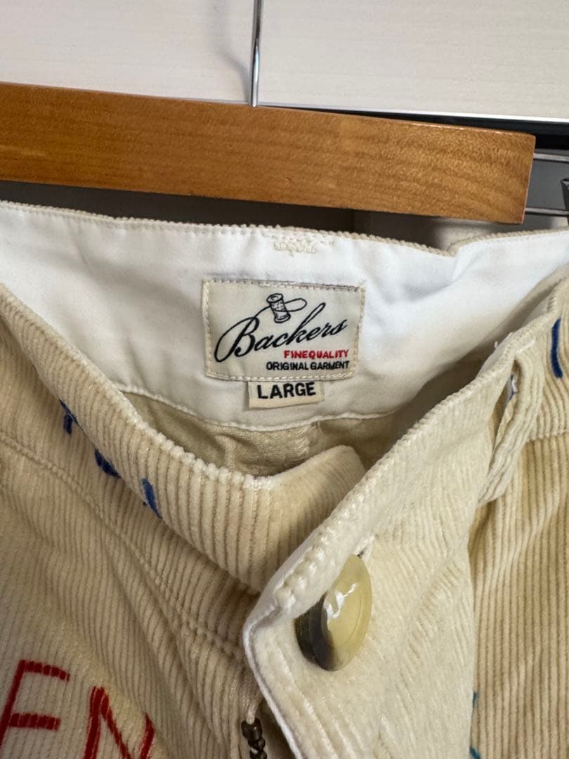Backers」メモリアルペイント コーデュロイパンツ ホワイト
