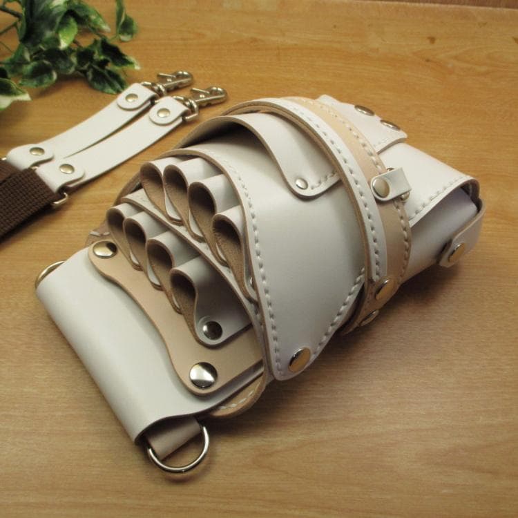 【トリマー向き】 ８丁　ホワイト＆ナチュラル　シザーケース　TSC-13/CWB